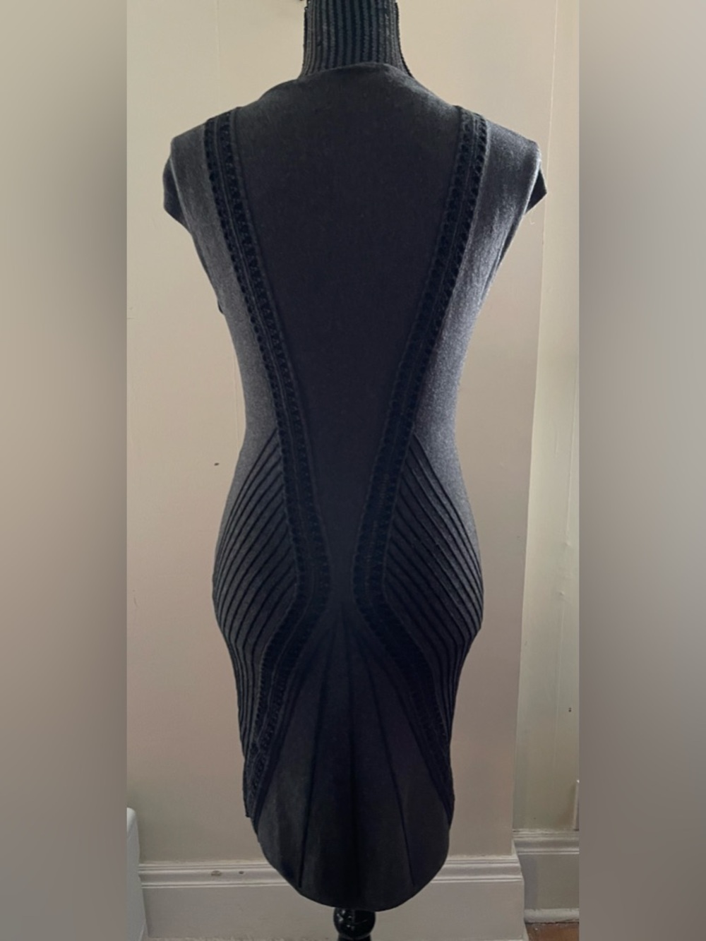 Grey & Black  Bodycon Light Knit Dress - Picture 4 of 8